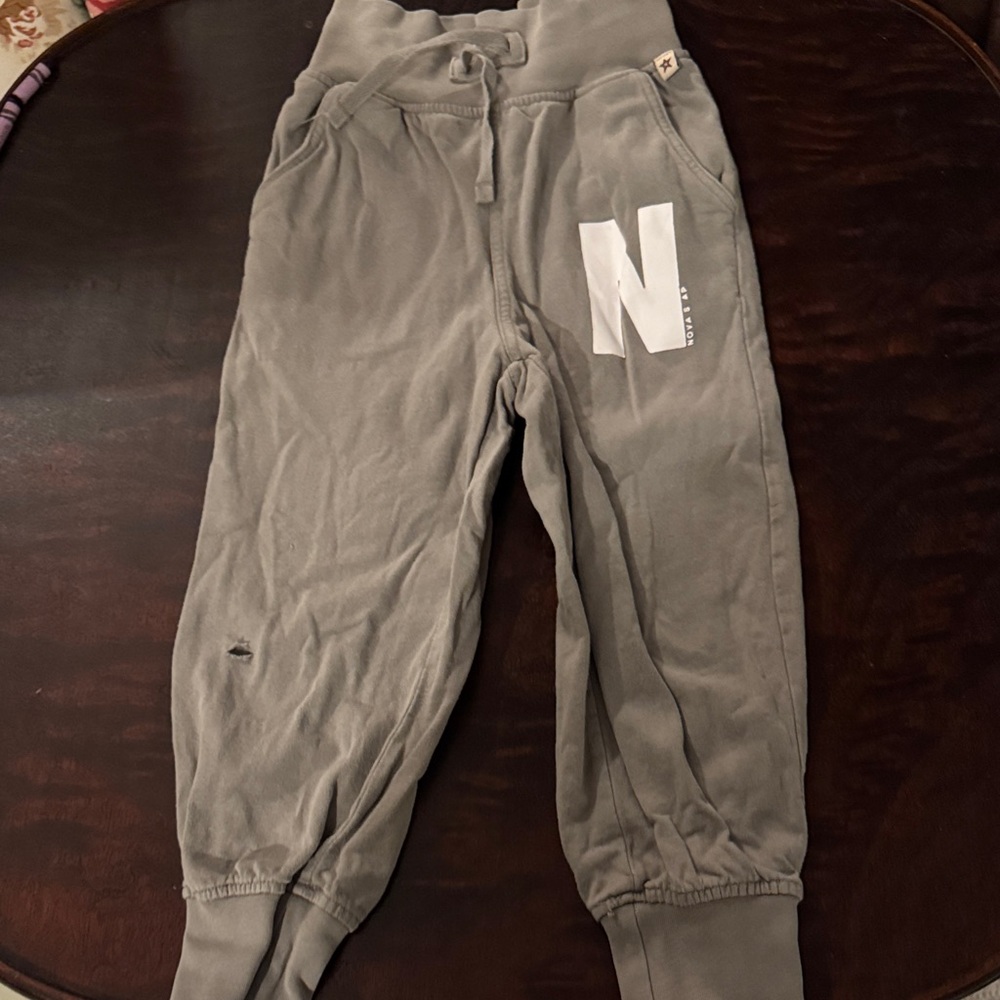 Kids Charcoal Jogger Pants with Letter Print